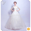 White lace beaded ball gown cap sleeve with diamonds wedding dress bridal with big bow